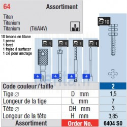 6404SO - Assortiment tenons taille 2 (courts)