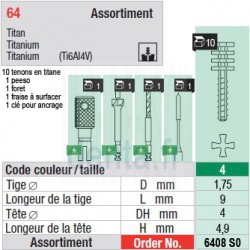 6408SO - Assortiment tenons taille 4 (courts)