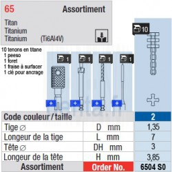 6504SO - Assortiment tenons taille 2 (courts)