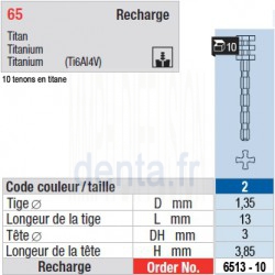 6513-10 - recharge tenons taille 2 (longs)