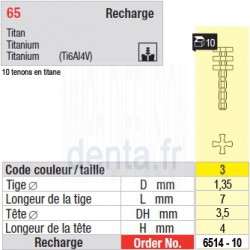 6514-10 - recharge tenons taille 3 (courts)