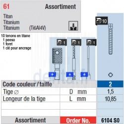 6104SO - Assortiment tenons taille 2 (courts)