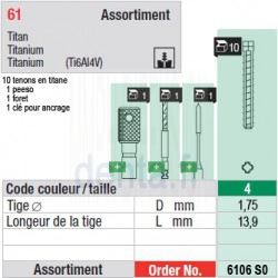 6106SO - Assortiment tenons taille 4 (courts)