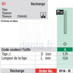 6114-10 - recharge tenons taille 4 (courts)