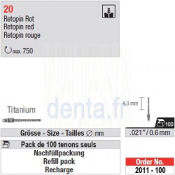 2011-100 - Recharge de 100 tenons "Retopins" Titane