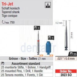 2023SO - Assortiment standard de tenons TriJet 0,6 mm