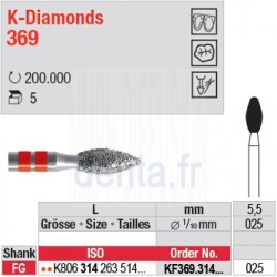 KF369.314.025 - K-Diamonds bouton - grain fin