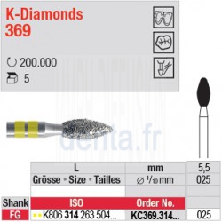 KC369.314.025 - K-Diamonds bouton - grain super fin