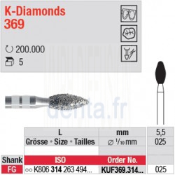 KUF369.314.025 - K-Diamonds bouton - grain ultra fin
