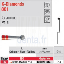 KF801L.314.014 - K-Diamonds boule avec col - grain fin