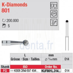 KUF801L.314.014 - K-Diamonds boule avec col - grain ultra fin