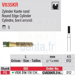  GV835KR.314.012 - DIACUT - Cylindre, bord arrondi 