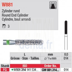  GW881.314.014 - White Tiger - Cylindre, bout arrondi 