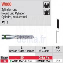  GW880.314.012 - White Tiger - Cylindre, bout arrondi 