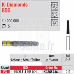 K-Diamonds - cône, bout arrondi - KC856.314.016
