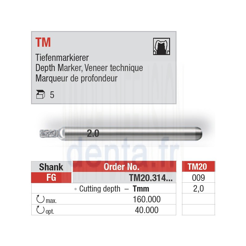 TM20.314.009 - Depth Marker TM pour le marquage de la profondeur.